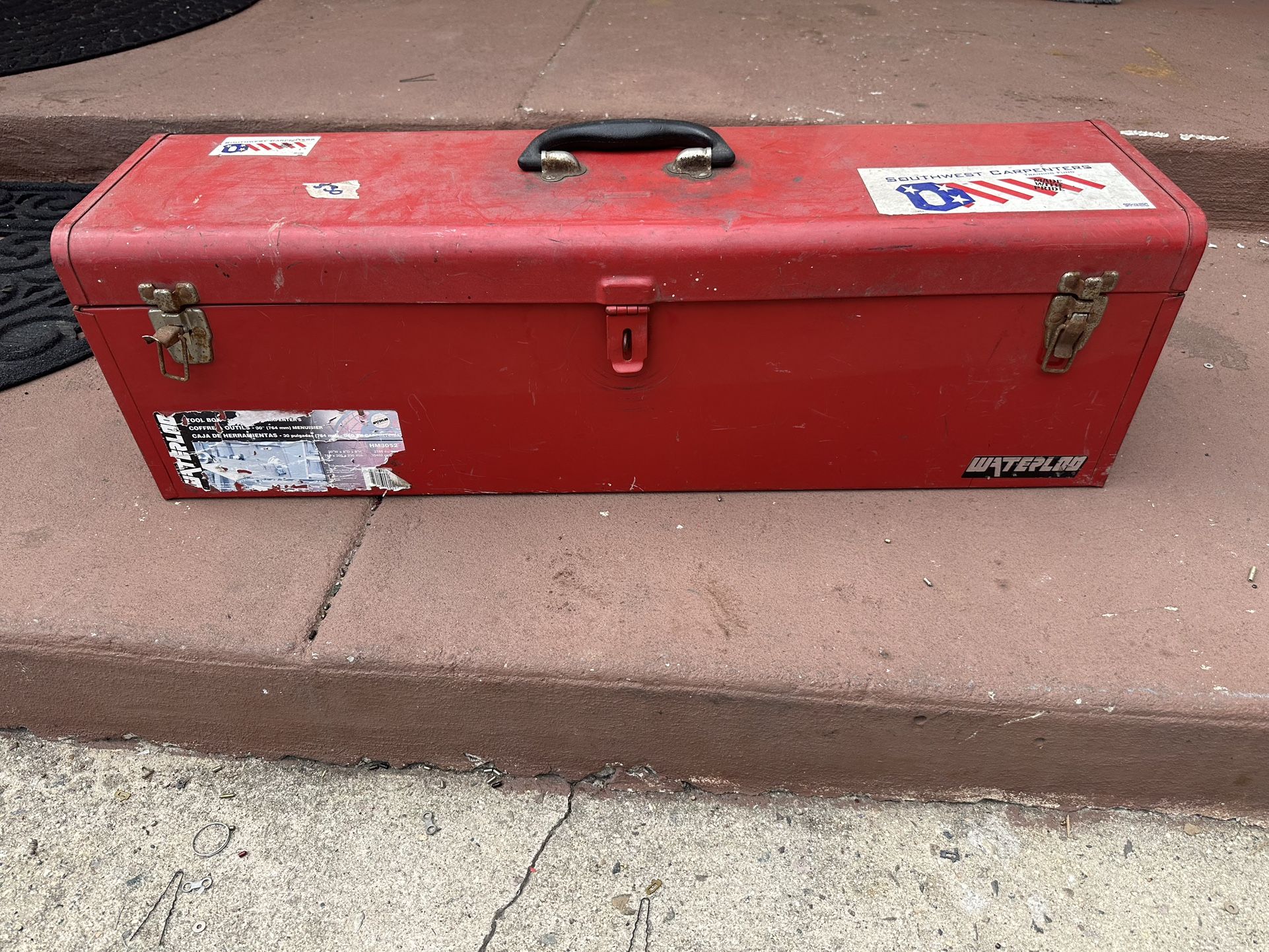 Tool Box In Excellent Condition  30” Wide  8” Side  9” High 
