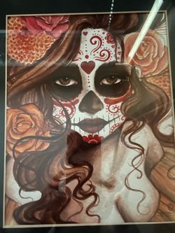 Day of the Dead Sugar Skull Framed Art Print