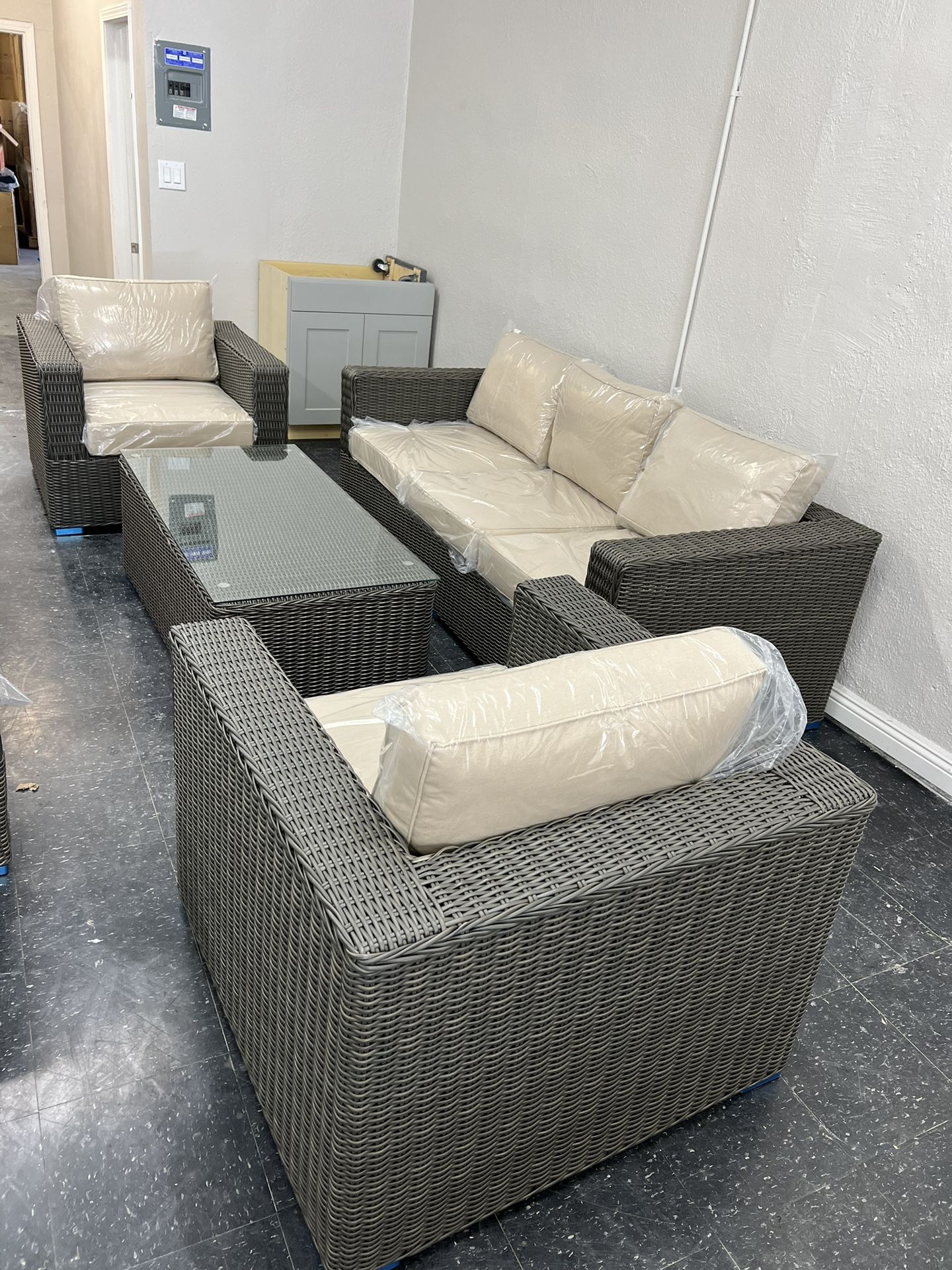 Patio Furniture Conversion Set With Sunbrella Cushion