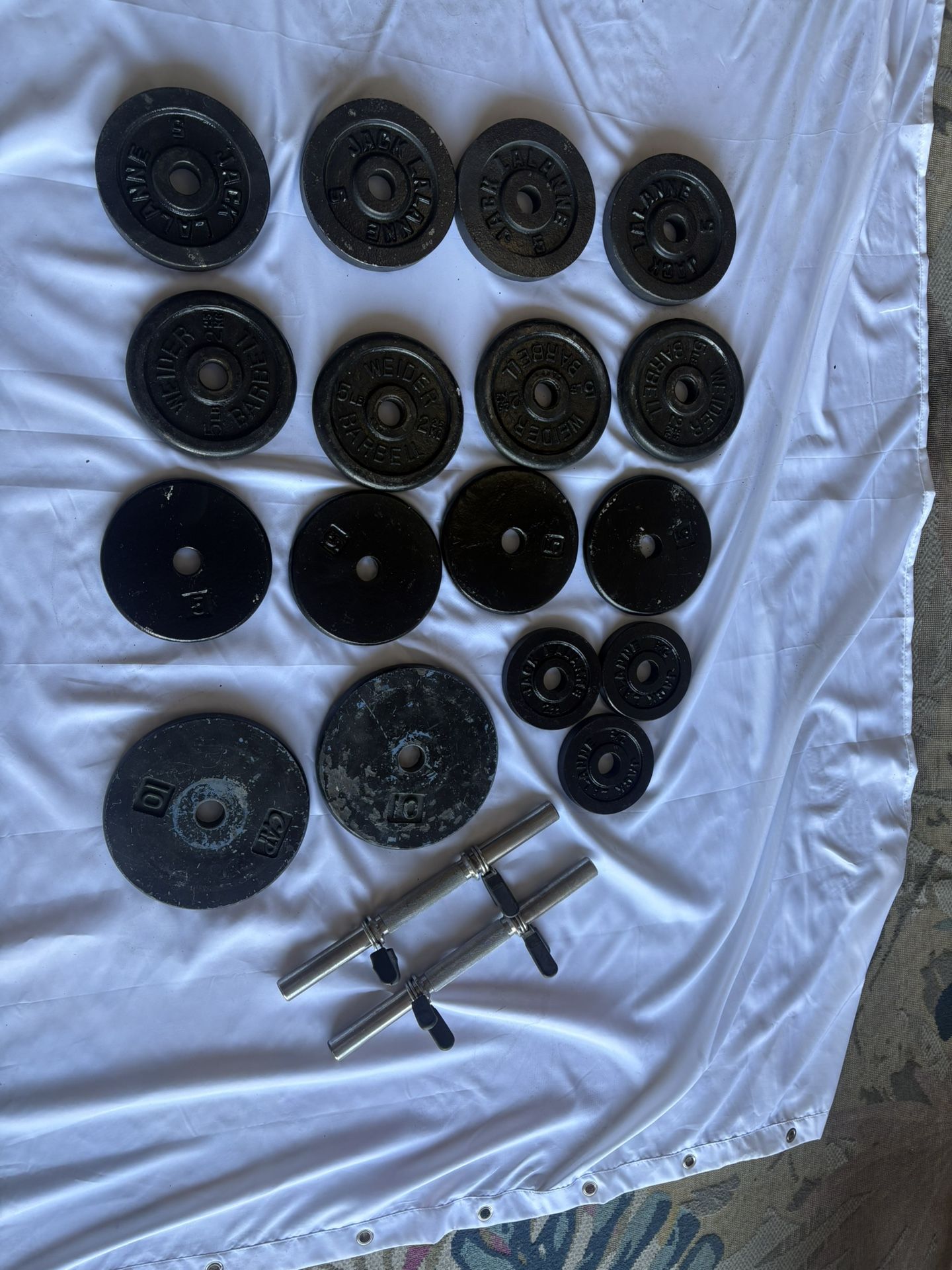 Dumbbell Handles Plus 87.5 Lbs