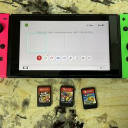 Nintendo Switch Console With 3 games