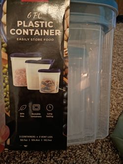 6-Piece Plastic Food Storage Container Set