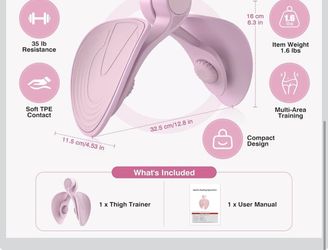 TINRIEF Inner Thigh Hip Trainer, 35lb Resistance - Home Workout Fitness Equipment (Brand New, Pink)