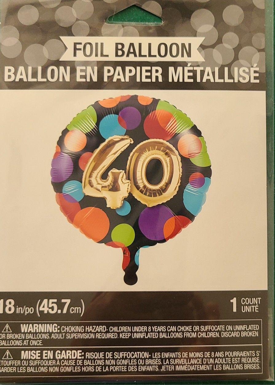 Foil Ballon Age 40 Papier Metalise