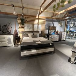 King Bed, Dresser, Mirror And Nightstand 