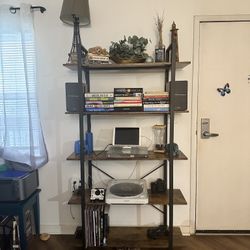 Tall Steel Etagere Bookcase (5 Shelves)