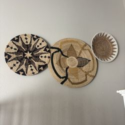 Wicker boho wall art