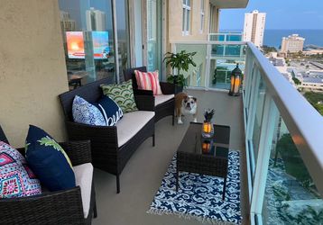 4 piece Dark Wicker Outdoor Patio Furniture Set