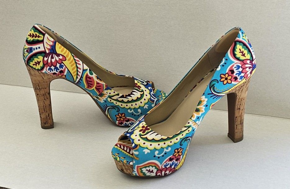 Nine West Jordyo Turquoise Multi-colored Heels Shoe