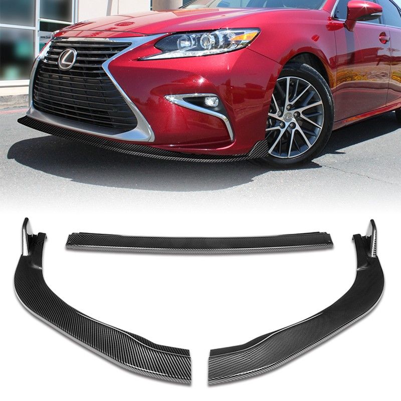 For 2016-2018 Lexus ES300H ES350 Painted Carbon Fiber Front Bumper Body Kit Spoiler Lip -(2-PU-588-PCF