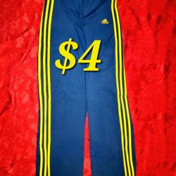 Adidas Blue & Yellow Sport Pants Size M