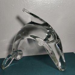VINTAGE MURANO STYLE  DOLPHIN STATUE FIGURINE 7.5"×4"×7" - AF1000