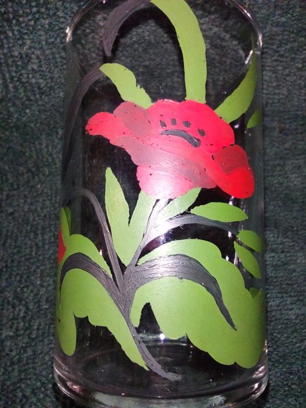 Vintage Hand Painted Juice Glasses 