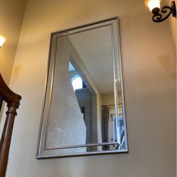 Large Silver Minimalist Modern Wall Mirror
