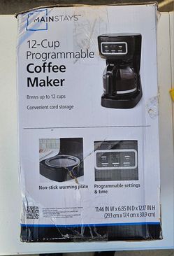 Mainstays 12-Cup Programmable Coffee Maker Non-Stick Warming Plate