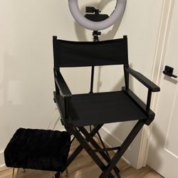 Ring Light, Stool, And Chair
