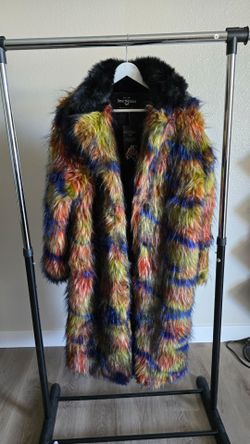 SpiritHoods Multicolor Faux Fur Coat Size M