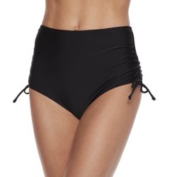 Juniors' Ruched Side High-Waist Bikini Bottoms