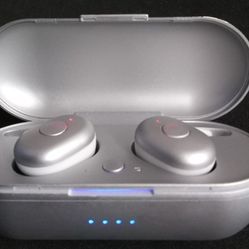 DT1 Wireless Silver Bluetooth Earbuds