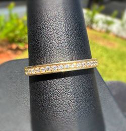 Jewelry 14k solid yellow gold natural diamond 0.50CTW wedding band ring size 9.75