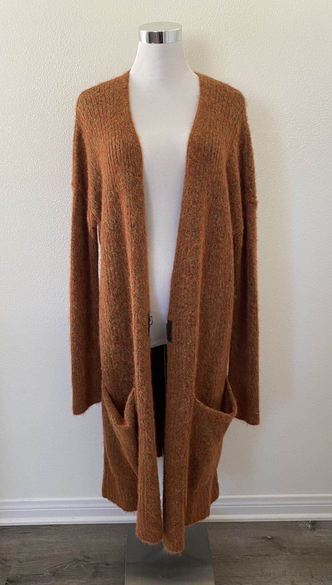 Free People Long Cardigan Alpaca Nylon Wool 