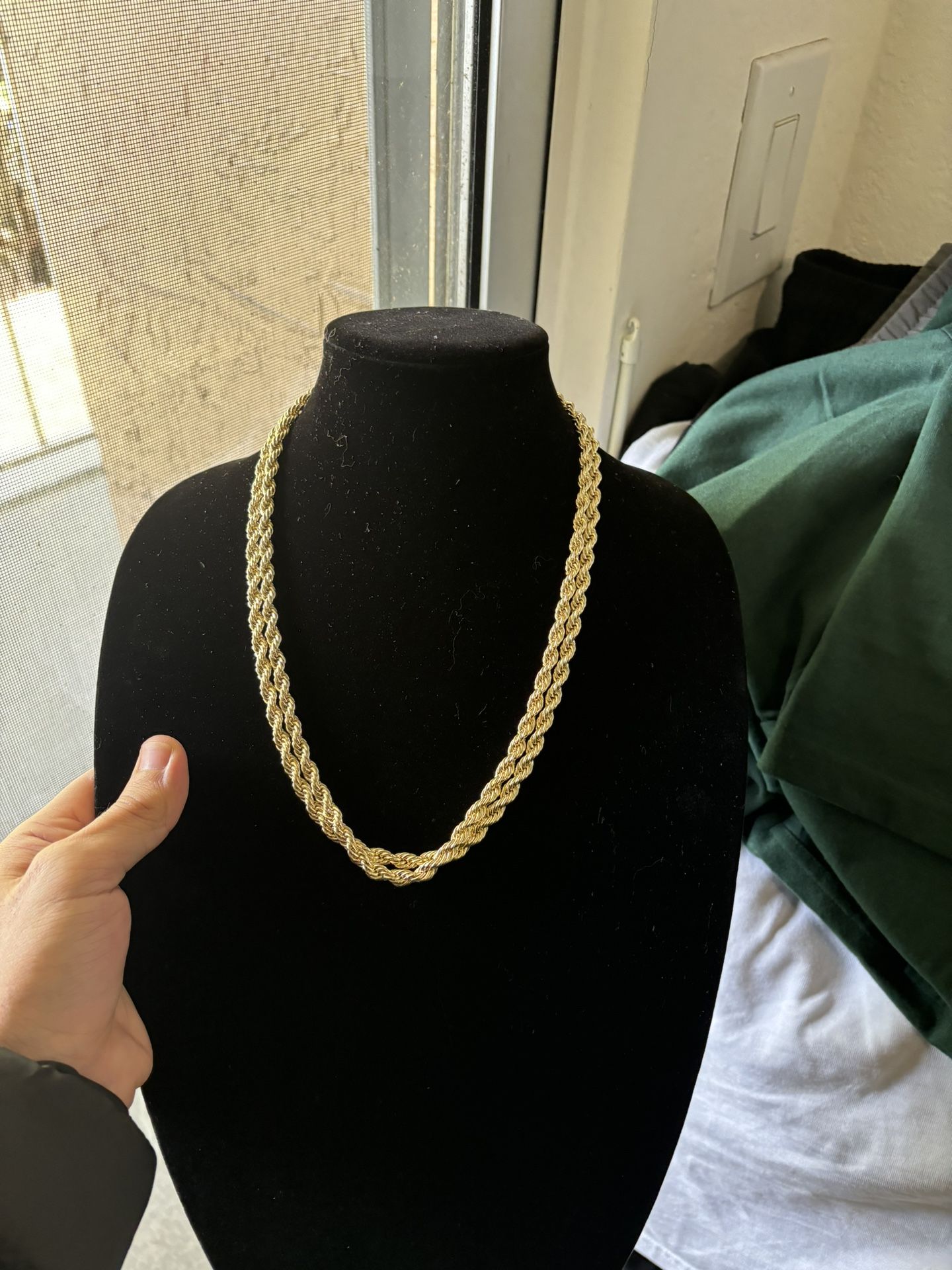 Gold Plated Rope Chain N Bracelet