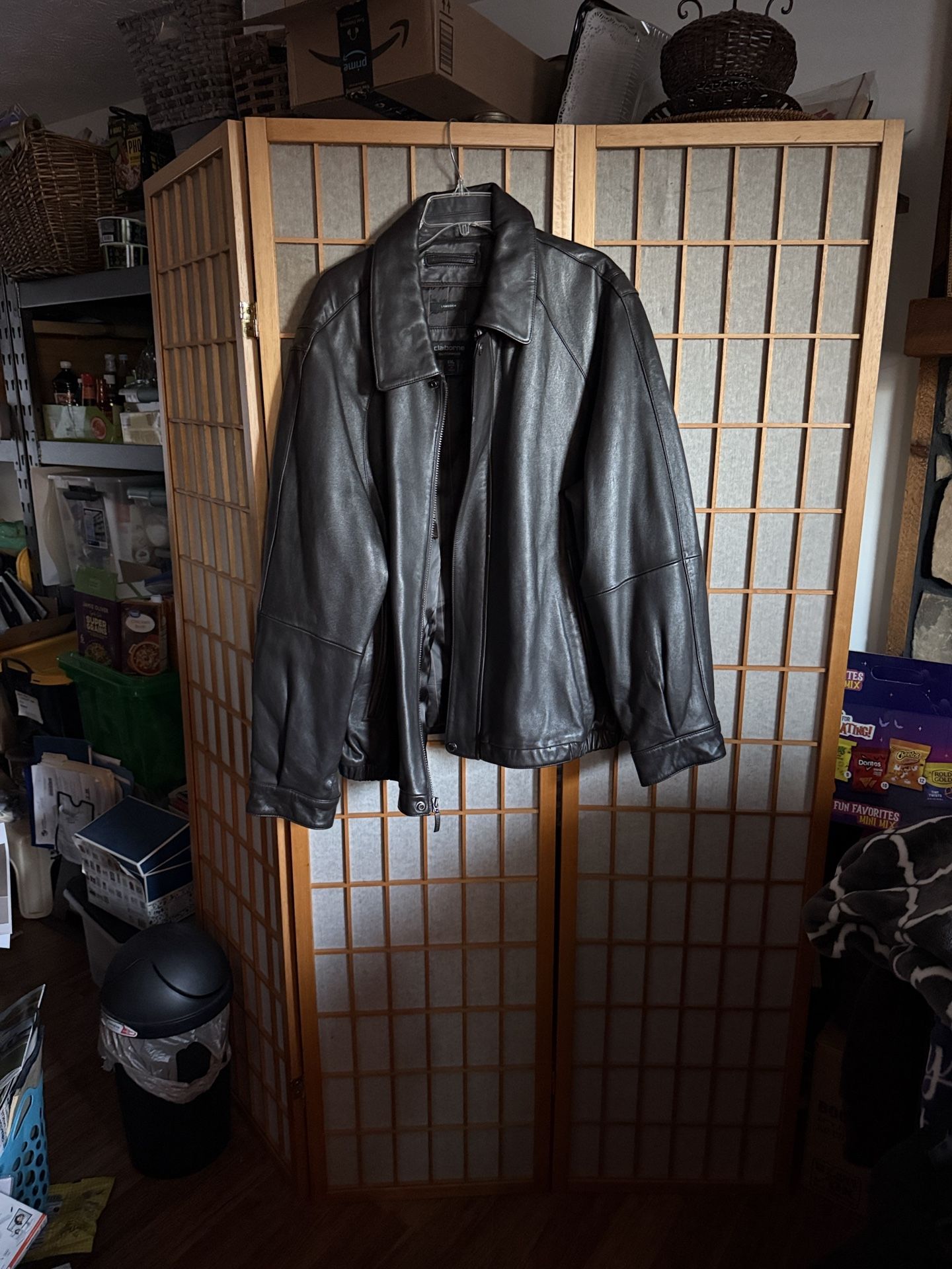 Claiborne Men's Black Leather Jacket