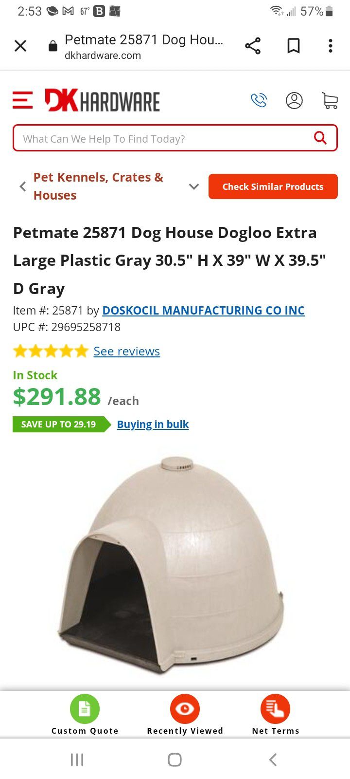 Igloo Dog House For Large Animals 