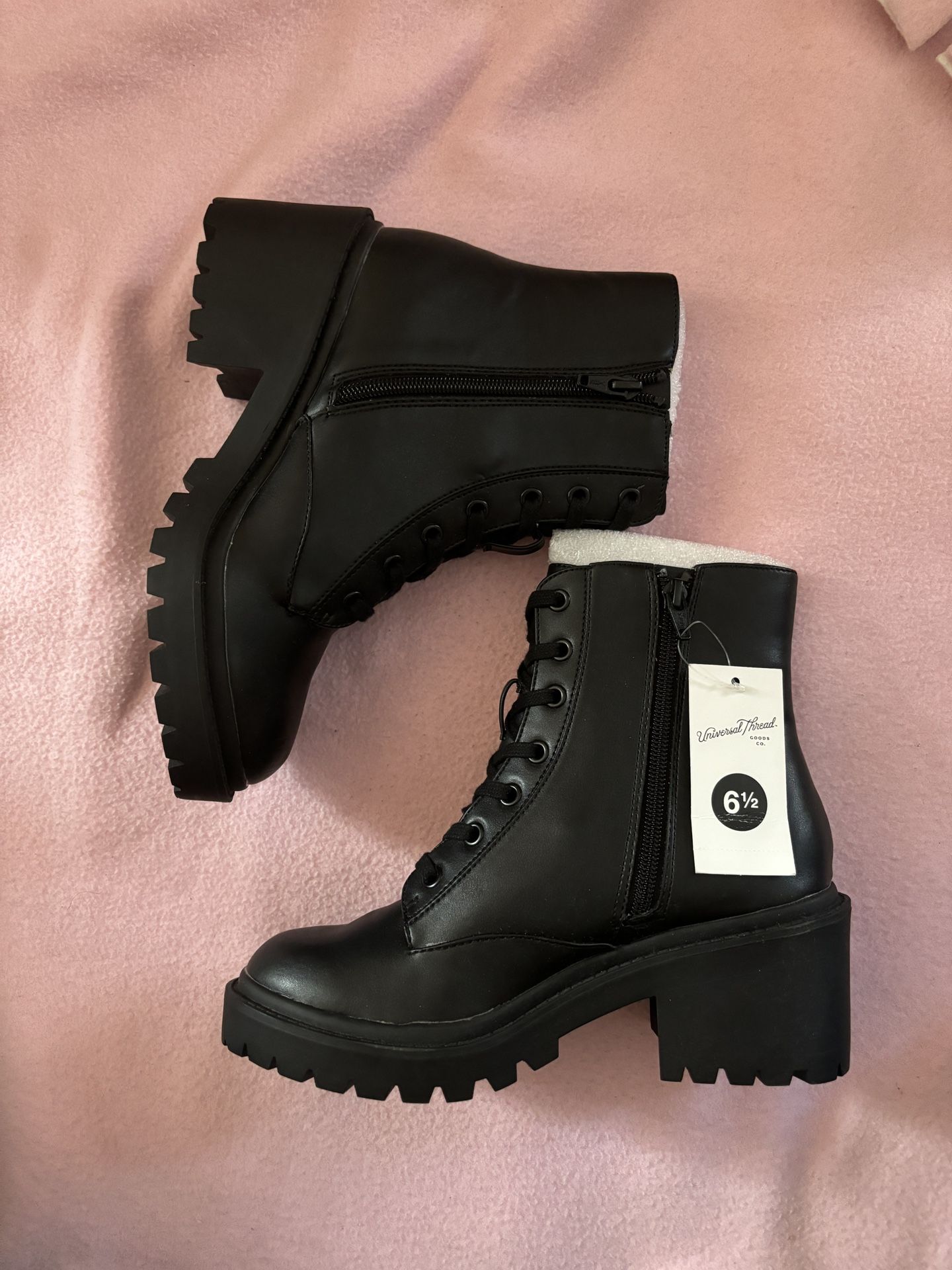 Universal Thread Black Combat Boots 