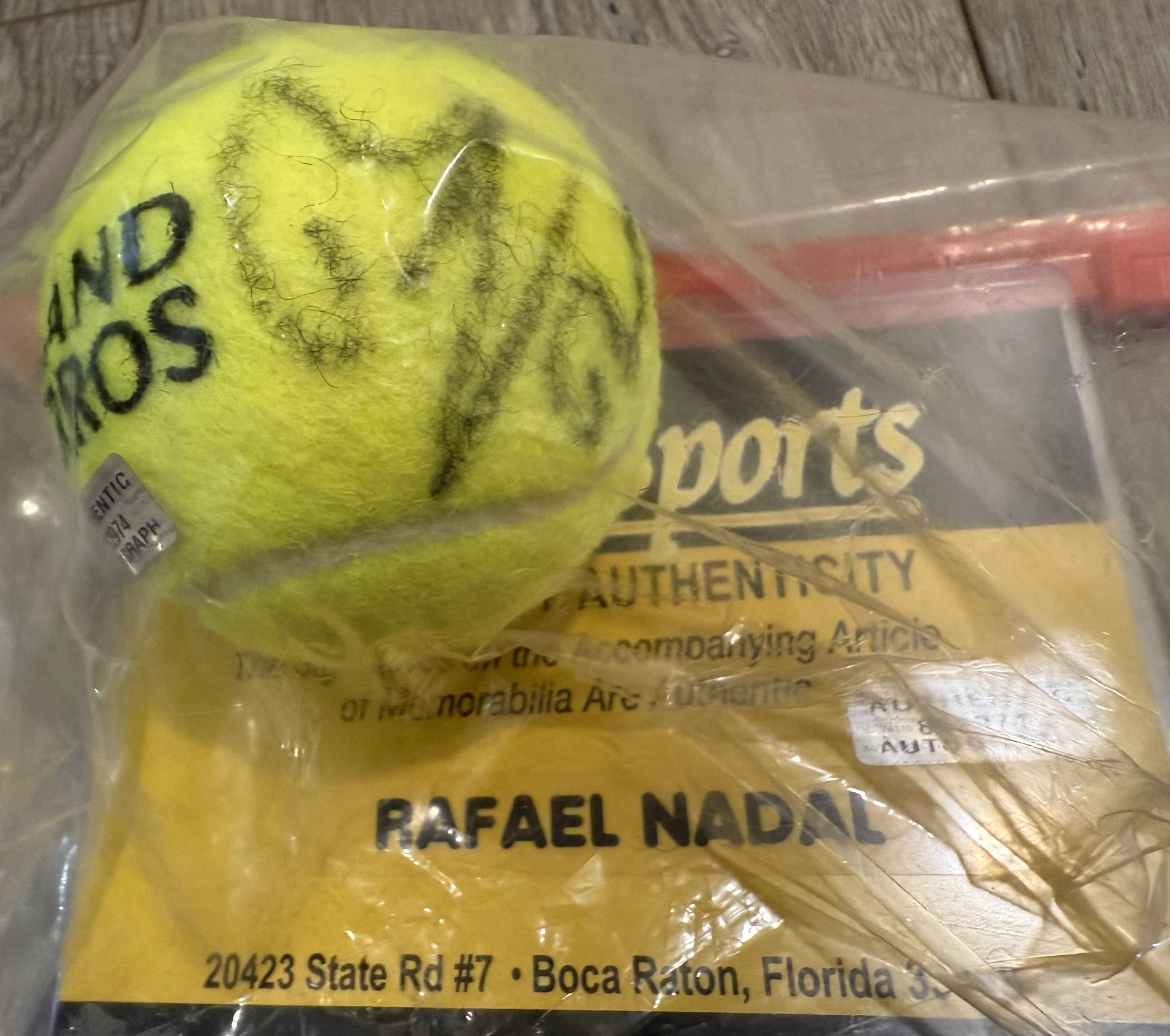 RAFAEL NADAL AUTOGRAPHED TENNIS BALL 