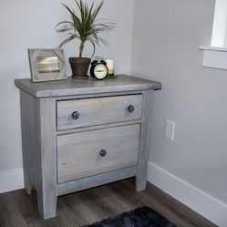 Washed Blue 2 Drawer Nightstand