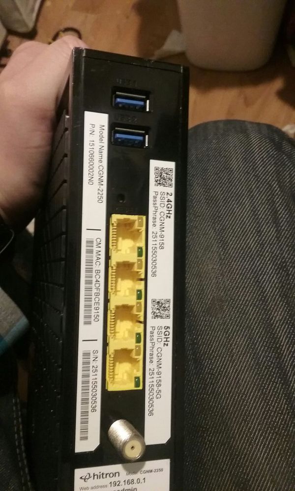Hitron CGNM-2250 dual band wireless Cable modem for Sale in Phoenix, AZ
