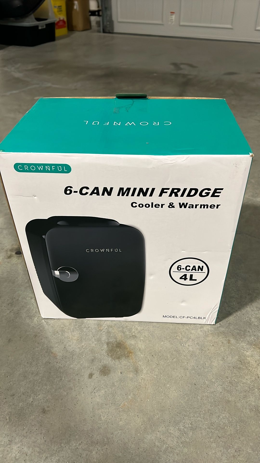 CROWNFUL Mini Fridge, 4 Liter/6 Can Portable Cooler and Warmer Personal Refrigerator