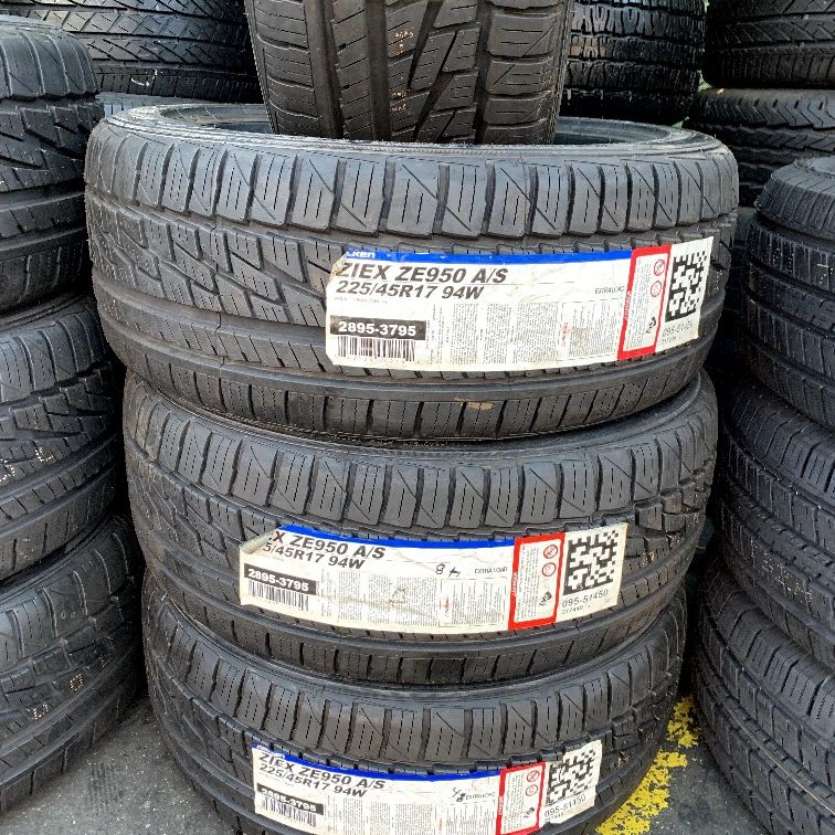 set of brand new tires 225/45R17 falken ZIEX ZE950 A/S for only