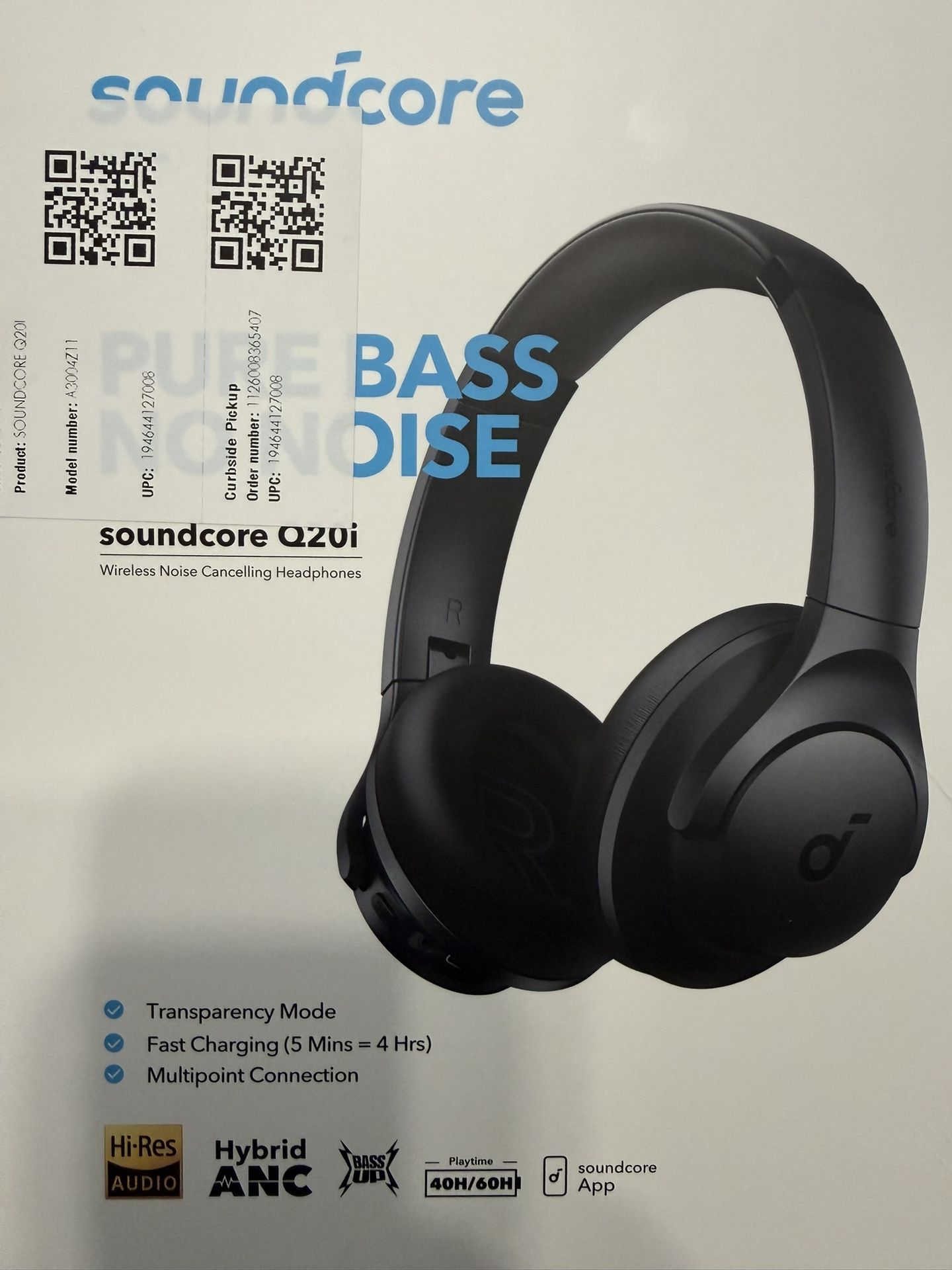 Soundcore by Anker Q20i Noise Canceling Pure Bass Bluetooth Headphones