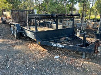 Felling flatbed trailer w/ equipment deck