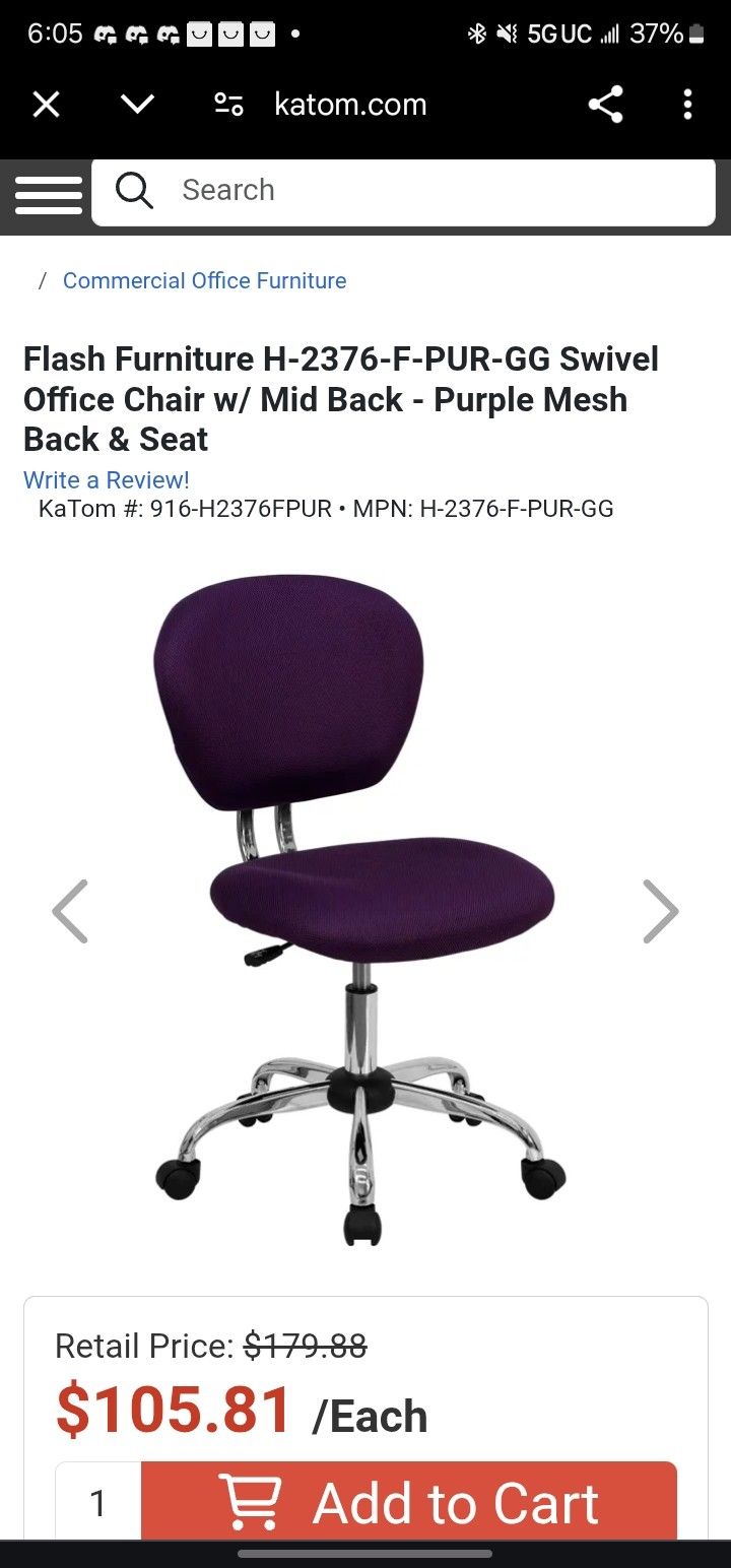 New Purple Office Chair