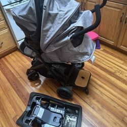 Evenflo Sibby Travel System, Stroller, Car Seat, Ride-Along Board