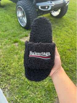 Black Balenciaga slides