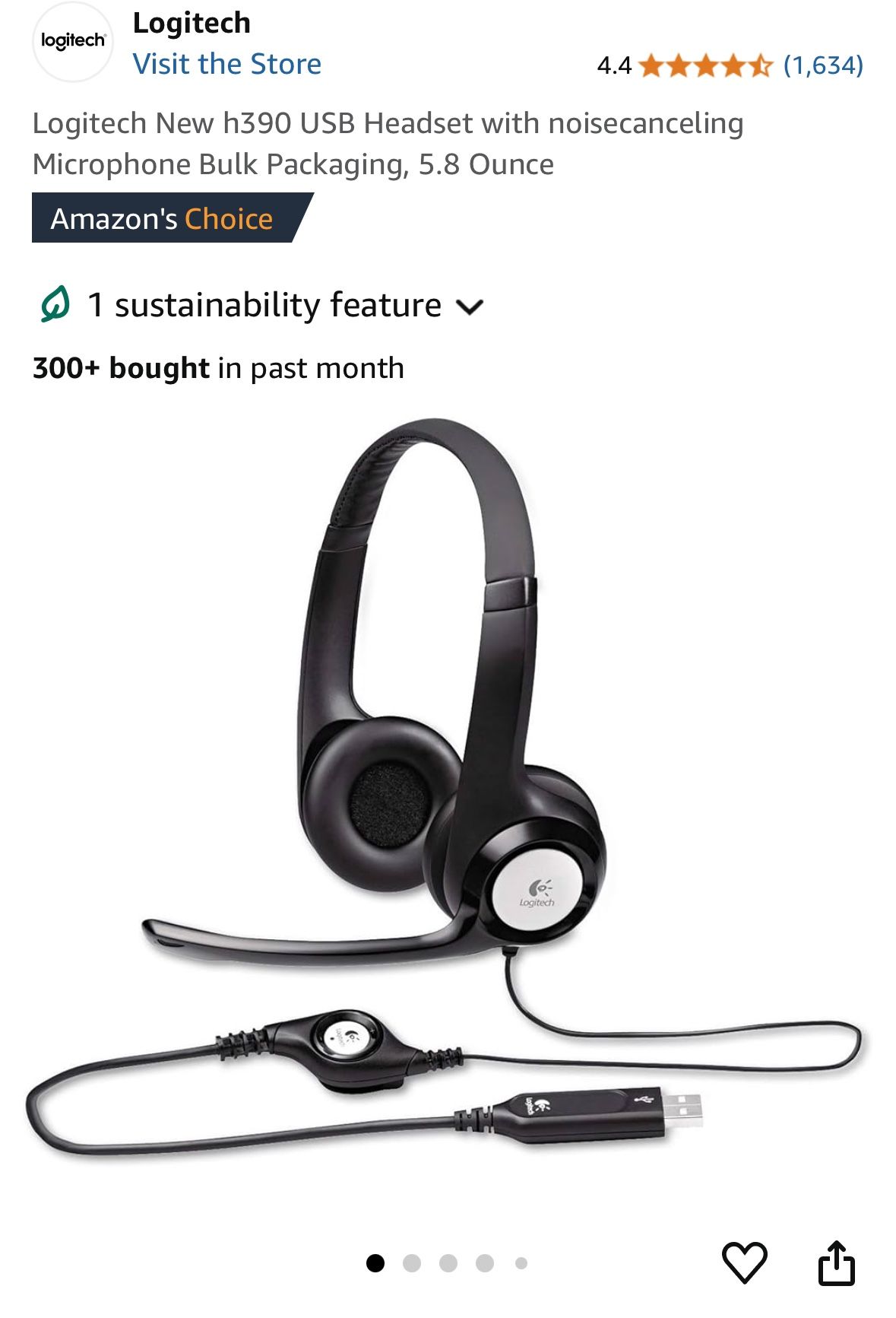 2x Logitech Headsets With Noise-Canceling Microphone