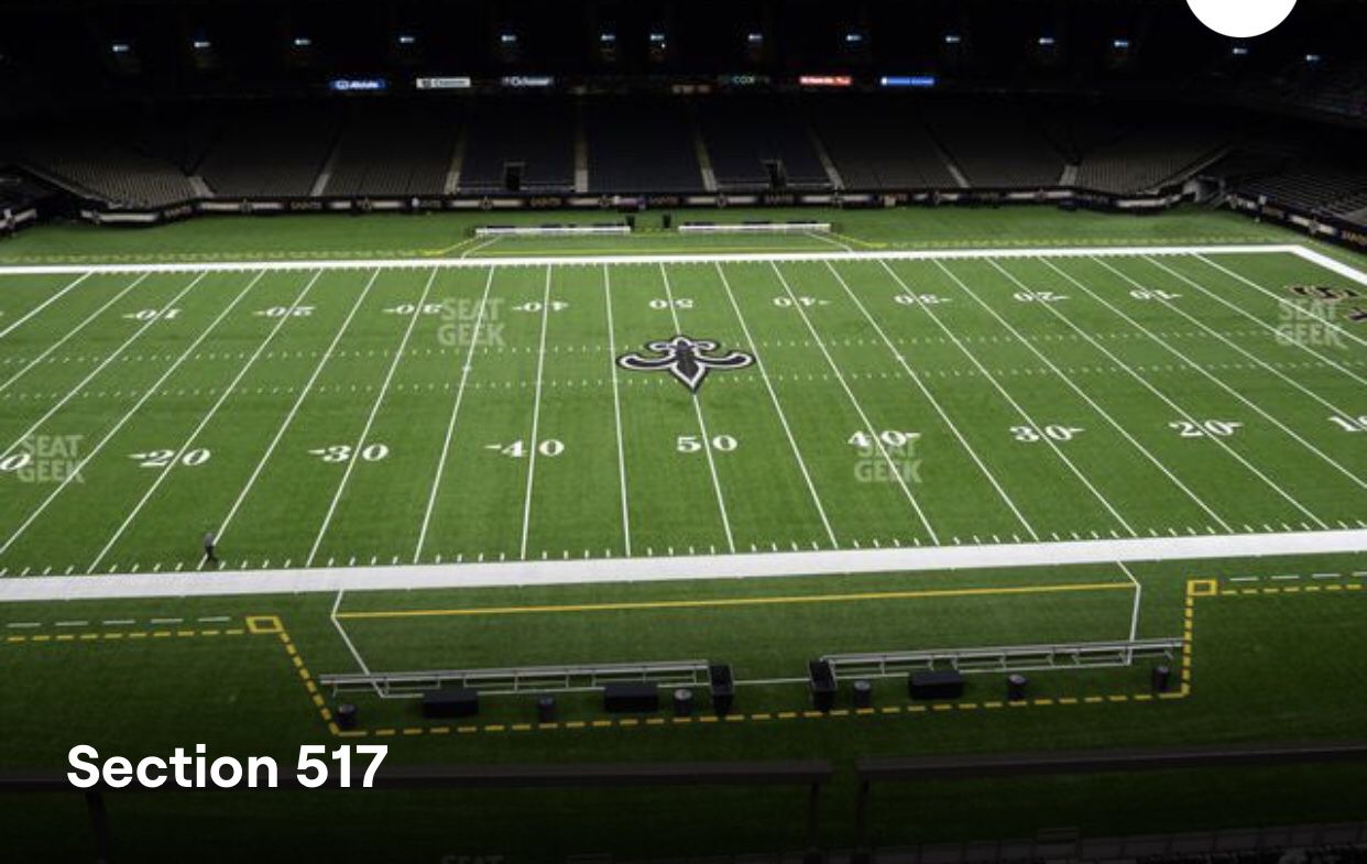 New Orleans Saints 2023 Season Tickets (Sec 517) BOX SEATS in Row 3 on 50 Yard Line