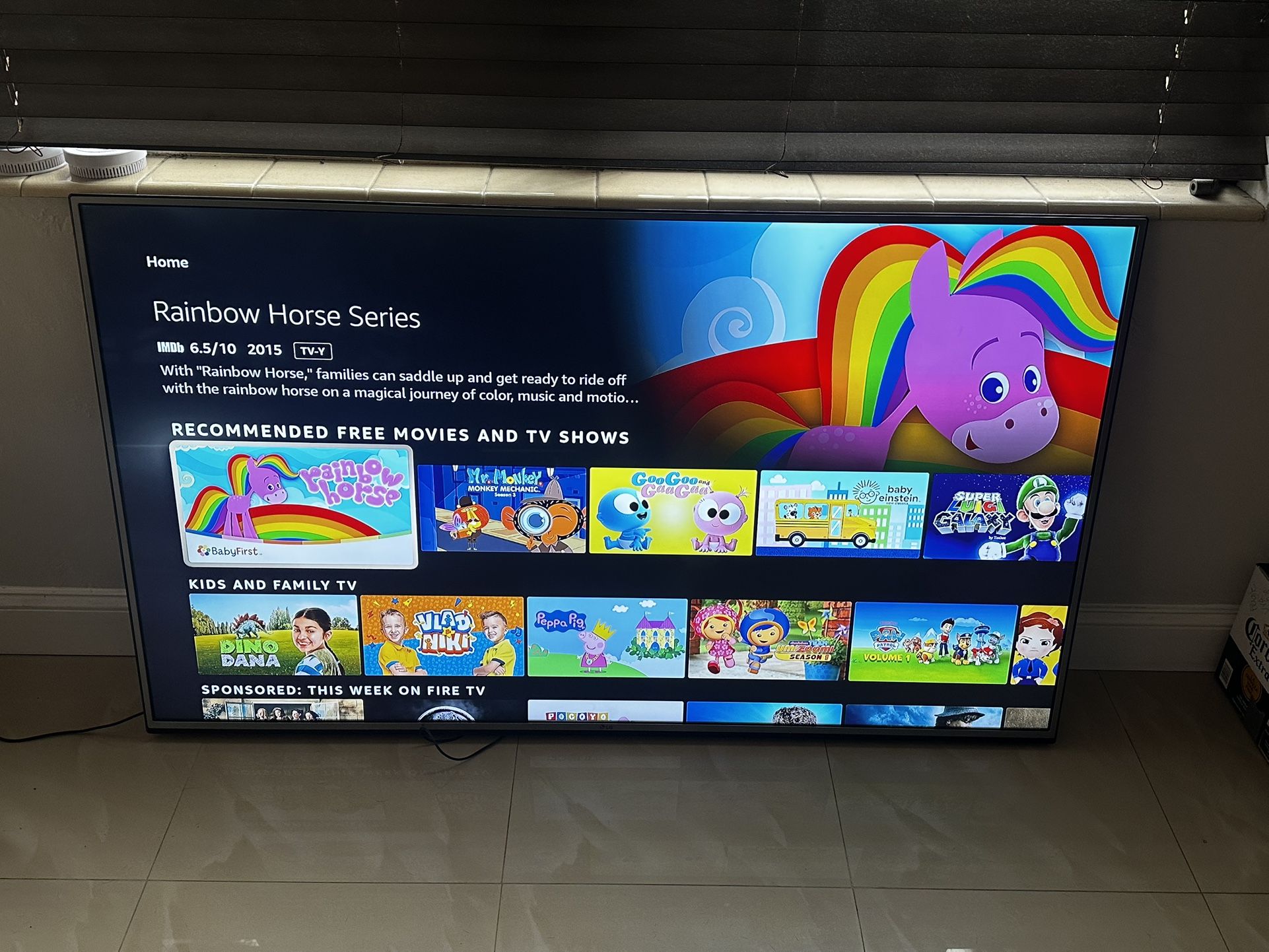65” LG Smart TV with an Amazon Fire TV Stick included