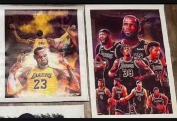 LeBron James canvas posters $10 each