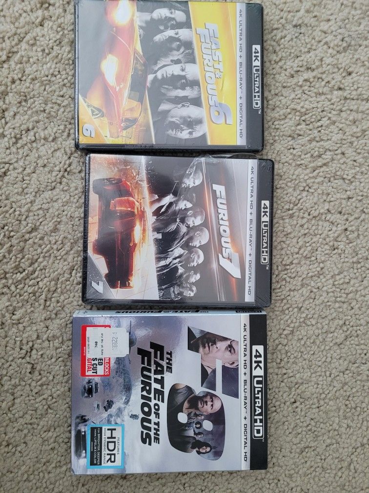 Fast and Furious 4k Blurays