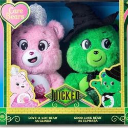 Care Bears x Wicked 2-Pack Glinda Elphaba Bear Limited Edition BRAND NEW 