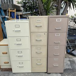 Newer Wood & metal standard / legal 4 - drawer tall file cabinet $85 ea, 2-drawer $40