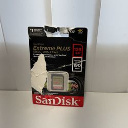 New SanDisk Extreme PLUS SDXC UHS-I 128GB SD Card P001-000332-128G