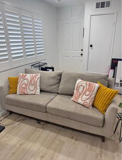 Grey cream couch