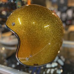 New Gold Metal Flake Dot Open Face Motorcycle Helmet $90