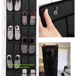 Brand New Shoe Holder Rack Over The Door -24 Pockets 